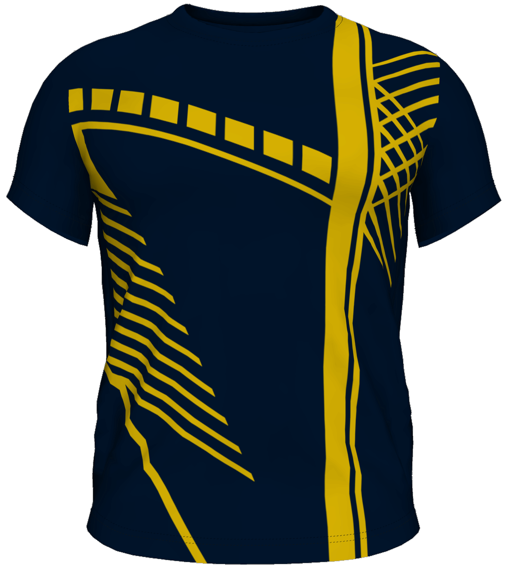 Camiseta Deportiva Competitiva Diseño Cuadros y Líneas