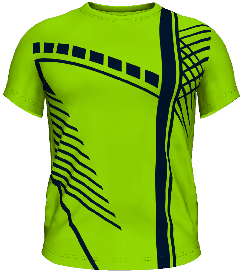 Camiseta Deportiva Competitiva Diseño Cuadros y Líneas