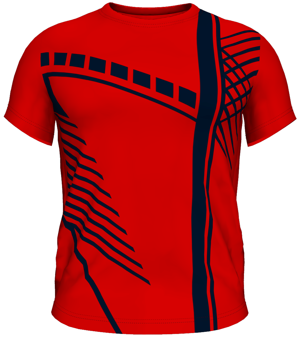 Camiseta Deportiva Competitiva Diseño Cuadros y Líneas