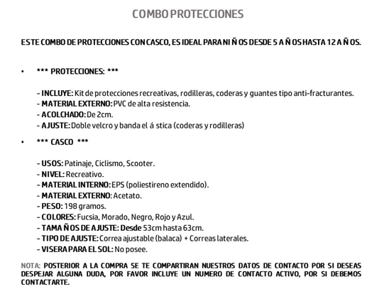 Kit Protecciones Casco Aerodynamic + Rodilleras + Coderas + Guantes