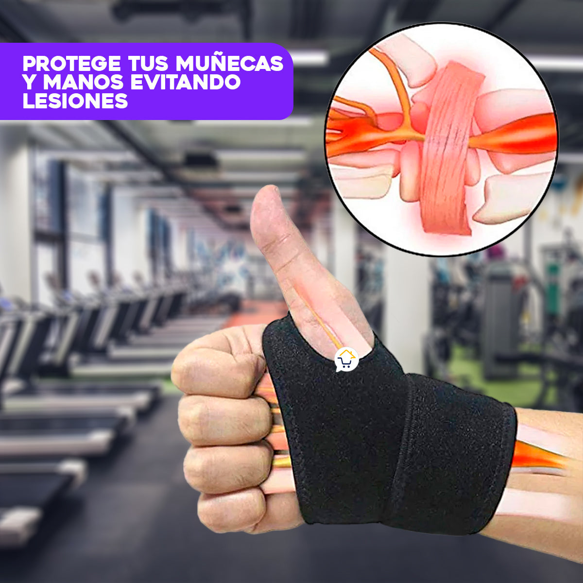 Muñequera Deportiva Banda Elástica Ambidiestra Túnel Carpiano 739