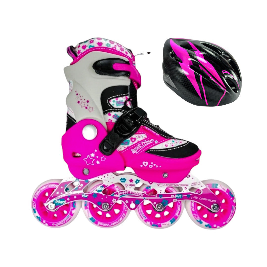 Patines en línea Semiprofesionales Canariam Speed Way con Casco Basic